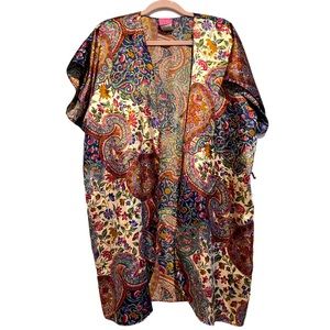 Beautiful Sleep Solutions Intimates vintage satin paisley robe Sz L.